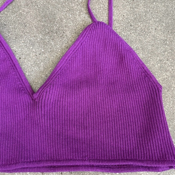 Purple Ribbed strappy tank - Picture 6 of 8